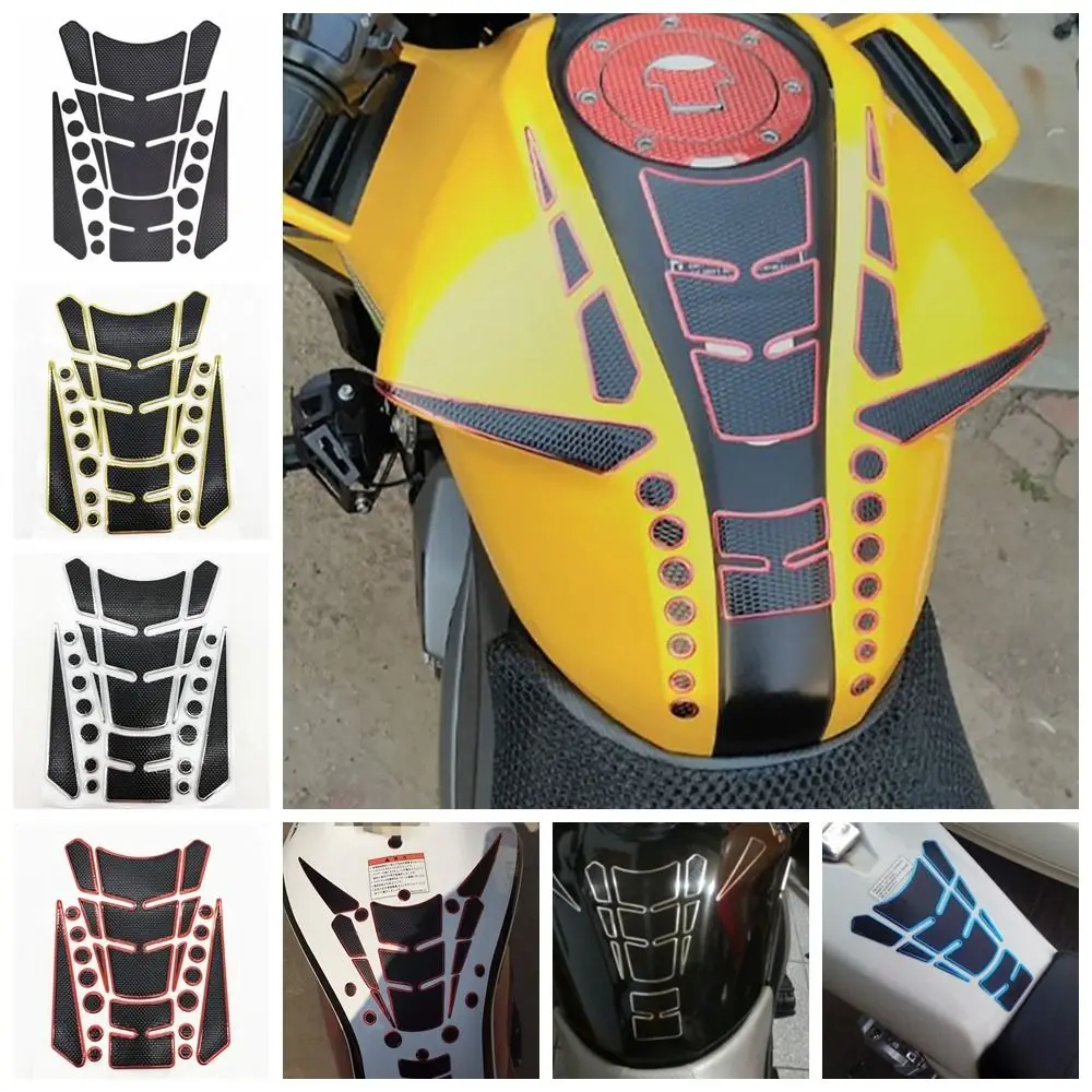 Protector Pad Car Decoration 3D Fish Bone Decals Modification Accessories Motorcycle Fuel Tank Stickers Dots Multicolor Edge