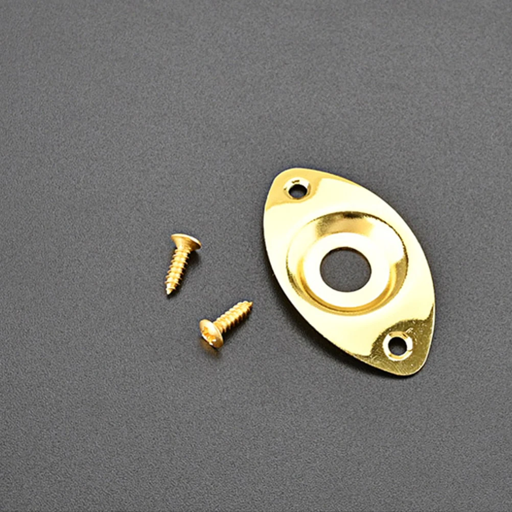 

1 Set Of Professional Electric Jack Socket Plates Gold Plated Guitar Pickup Jack Plates Sturdy Metal Guitar Parts For Output