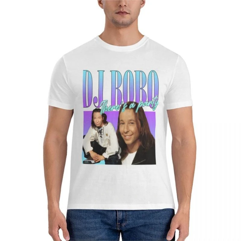 DJ Bobo 90s Style Eurodance Classic Essential oversized brand cotton fashion Round neck Informal streetweat harajuku summer tops