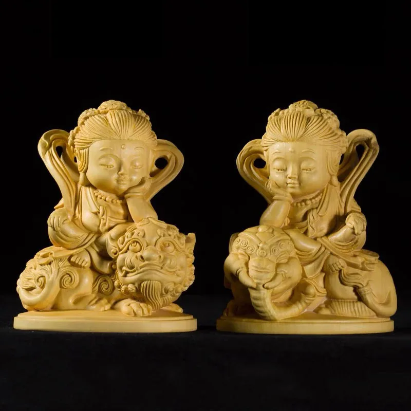 

Huangyangmu Bodhisattva Statue Ornament Buddhist Temple Utensils Home Decoration Feng Shui Accessories Woodcarving Handicrafts