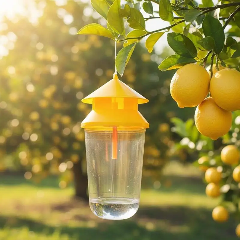 Practical Reusable Fruit Fly Trapper Bottle With Attractant Hanging Design For Kitchen Backyard Insect Catching Tool