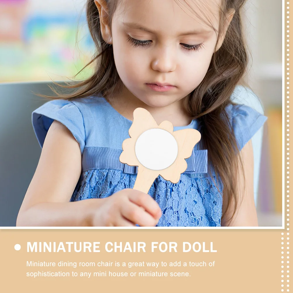 

12 pcs Diy Wooden Mirror Mini Unpainted Handheld Craft Mirror Kids Small Wooden Mirrors For Crafts Portable Art Activity