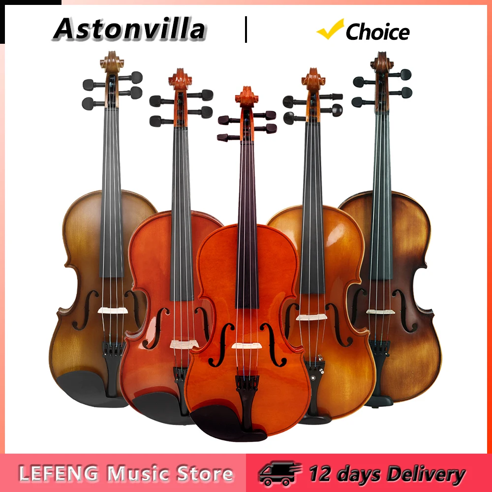 Astonvilla 16 Inch Viola Spruce Panel Acoustic Viola With Case Bow Strings Shoulder Rest Tuner Cloth Parts & Accessories
