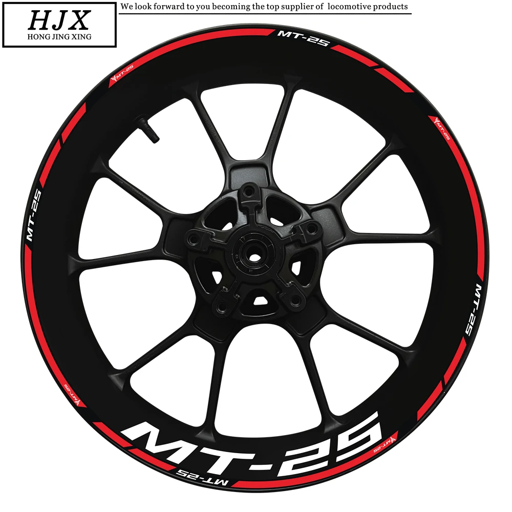 Motocicleta Adesivos reflexivos para YAMAHA, MT25 Logo, Inner e Outer Wheel Hubs, MT25 Decal Decoração, melhorado 17 Polegada Rim, MT 25