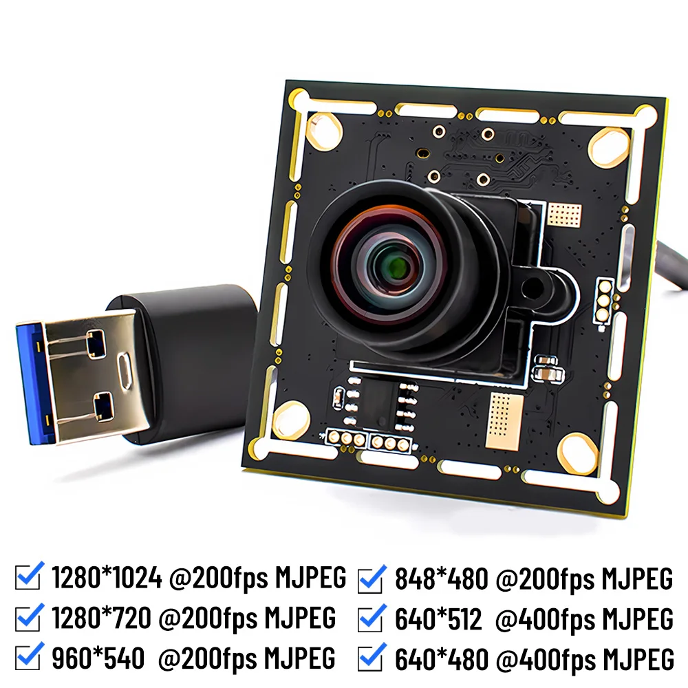 

Global Shutter USB3.0 Camera Module HD 1.3MP 200fps High Speed Camera Board With No Distortion Lens Plug Play For Motion Capture
