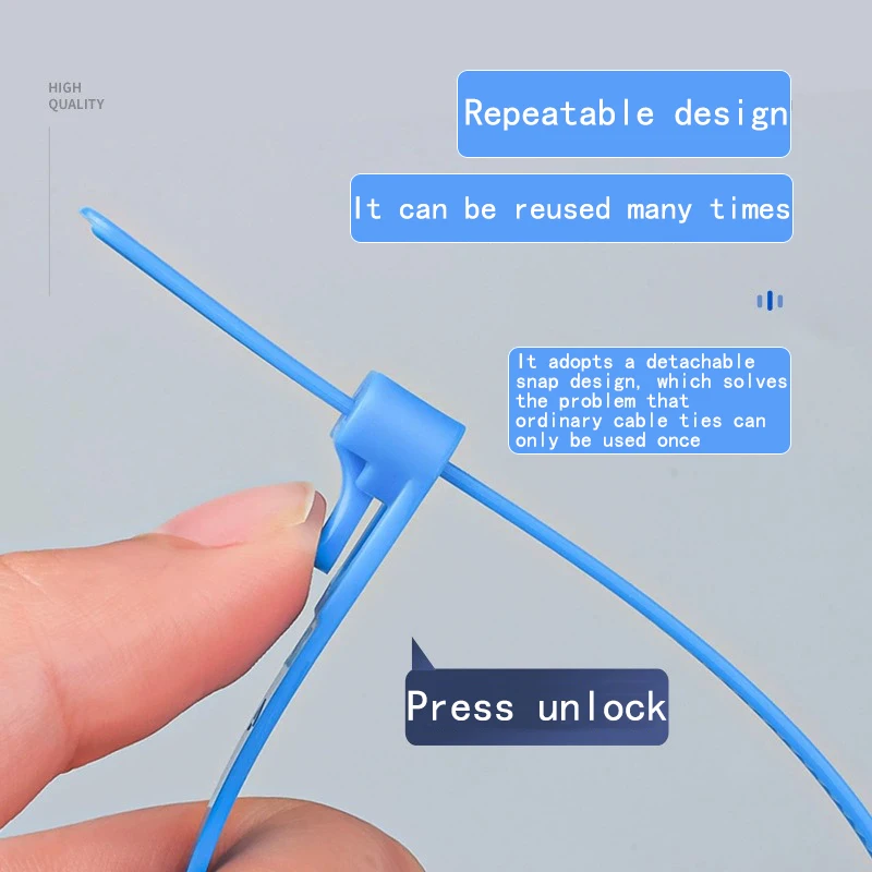 5/1000Pcs Durable Plastic Reusable Cable Zip Tie Nylon May Wrap Straps Ties Slipknot Loose SlipknotRecycle Organizer Detachable