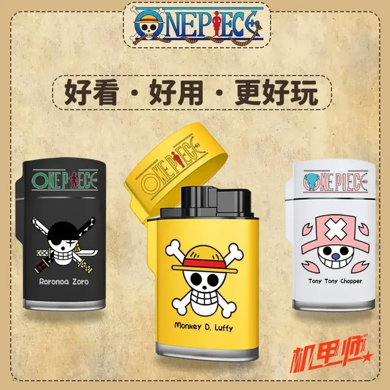 One Piece King Luffy Chopper Brookshanzhi anti-fall blue straight flame cartoon creative anime windproof lighter for boyfriend