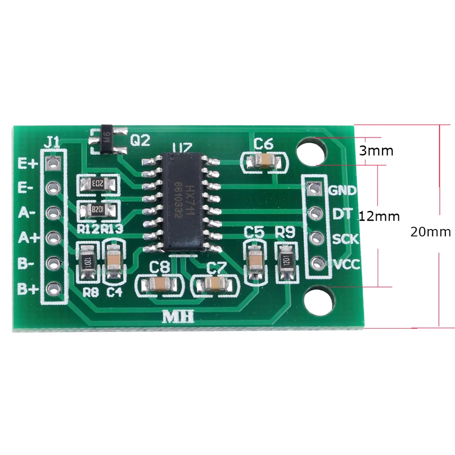HX711 Ad Moudle Pesando Sensor de Pressão, Dual-Channel, 24 Bit Precision Load Cell Amplificador, PCB verde para Arduino, 10pcs