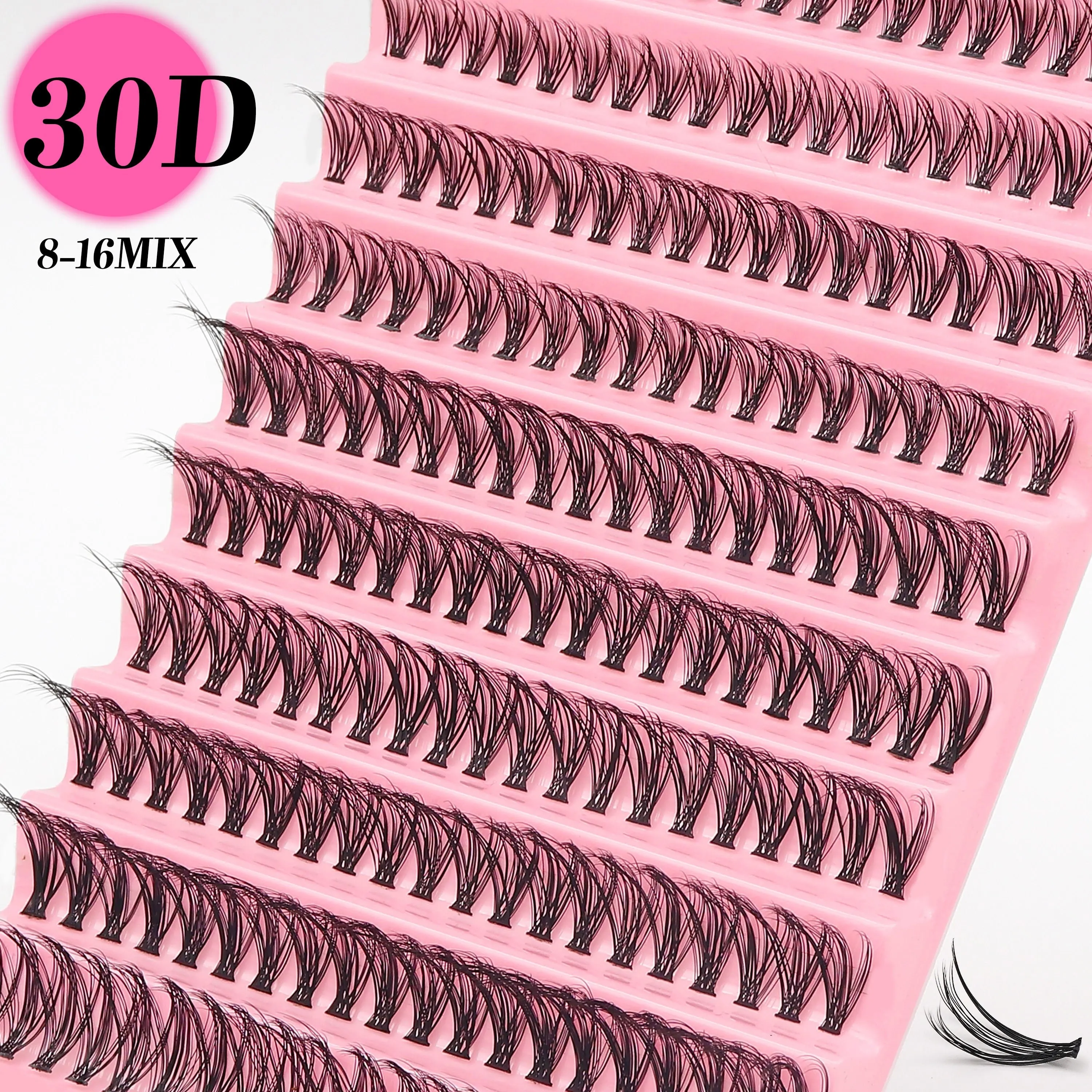 200 Pieces Cluster False Eyelash Extensions DIY Kit, Ultra-Thin 0.05mm D Curl, Mixed Style Reusable Individual Lash