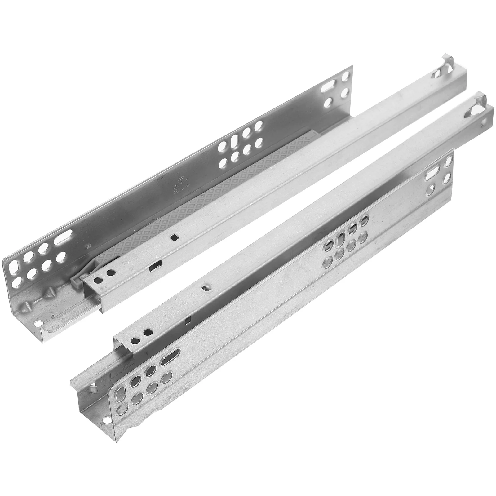 

2 Pcs Hidden Slide Drawer Bottom Mute Track Silent Rails Self-priming Cabinet Road Guide for Cold Rolled Steel Buffer