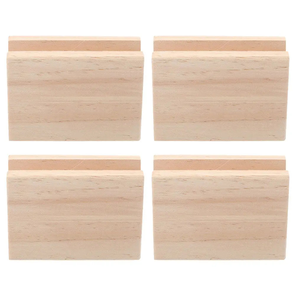 4Pcs Natural Wood Furniture Risers Bed Raiser Desk Table Chair Sofa Leg Extender Ergonomic Height Adjustment Space Saving