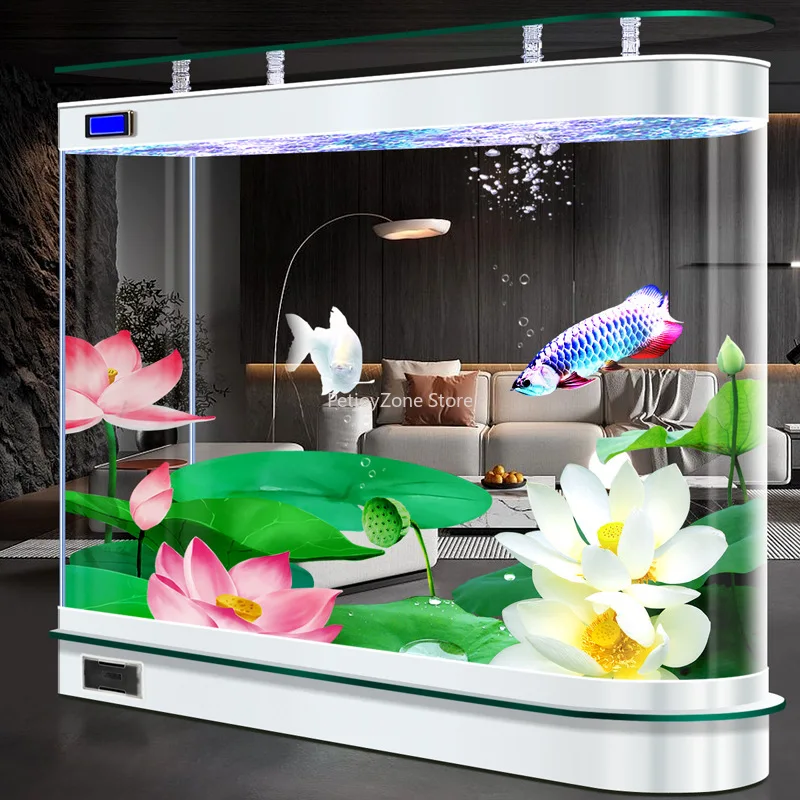 Luxury Bullet Head Cave Eco-Friendly Durable Ultra Quiet Modern Aquarium High Quality Glass Landscape Base Cabinet 320-720L