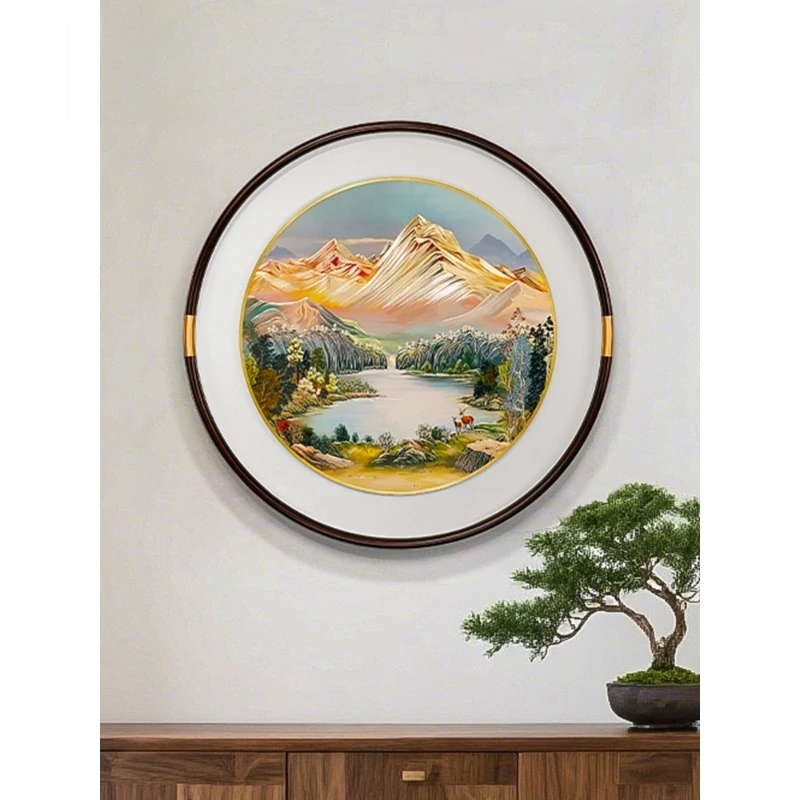 

Ручная резьба, бронзовая резьба, декоративная роспись для коридора на крыльце, подвесная картина для китайского круглого ресторана