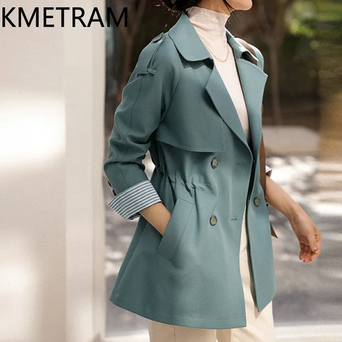 KMETRAM FashionTrench Coats High Quality Versatile New in Outerwears Shirt Cuff Jacket Autumn Clothes 2024 Ветровка Женская