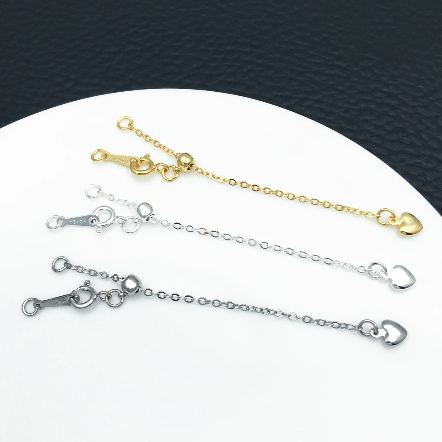 3pcs Copper Plated Silicone Positioning Adjustable Bracelet Fashion Charms Heart-Shaped Handmade DIY Wrist Jewelry Accessories