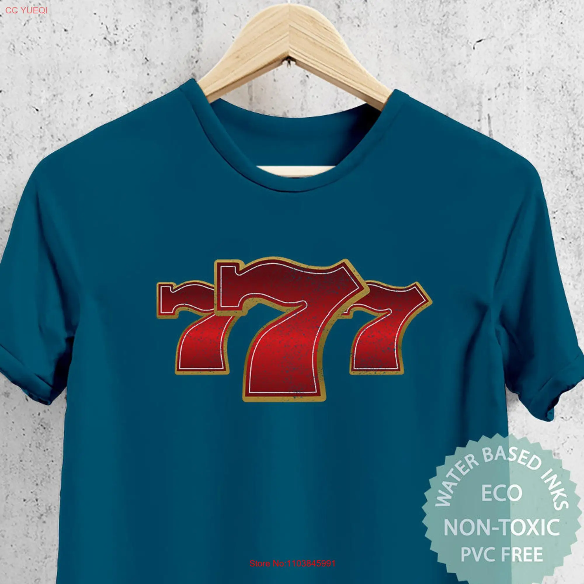 Футболка Lucky 7, игровой автомат в стиле ретро с казино, 777, тройной Лас-Вегас, Атлантик, премиум, экологически чистый, мягкий хлопок