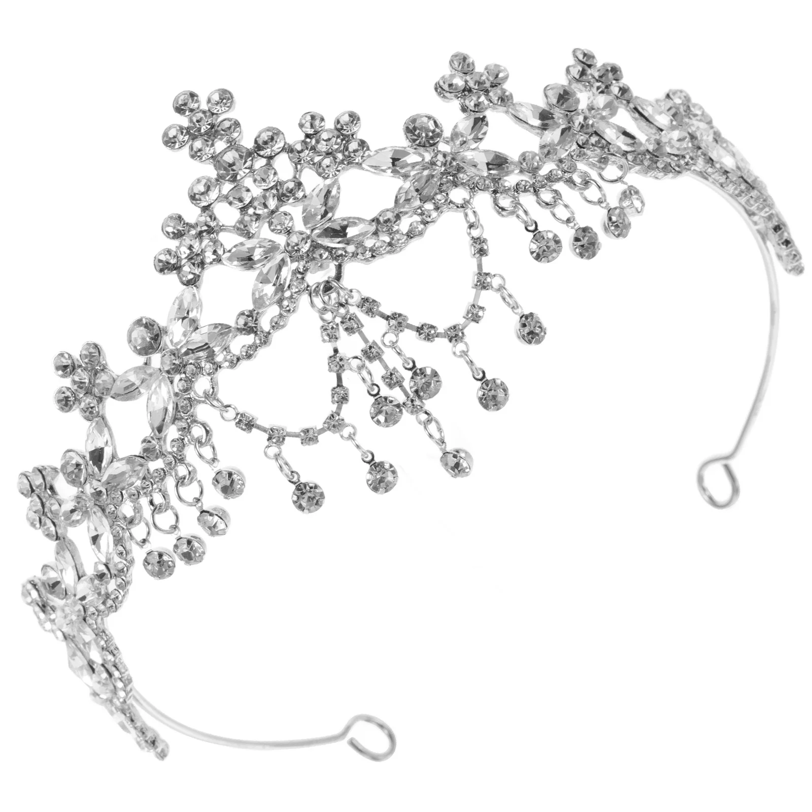 

Crystal Crown Headpiece Silver Bridal Tiara Wedding Accessories Gr Princess Style Elegant Design Royal Queen Tiaras Vintage