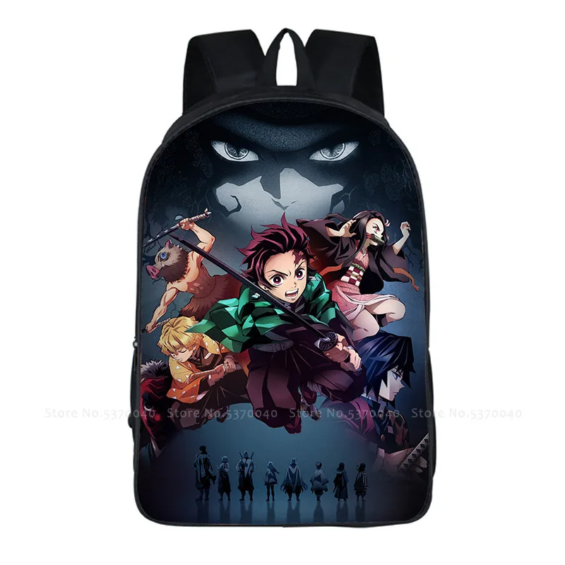 Children Backpack Japan Anime Demon Slayer Kimetsu No Yaiba Boys Girls Schoolbag Kamado Tanjirou Nezuko Cosplay Laptop Backpack