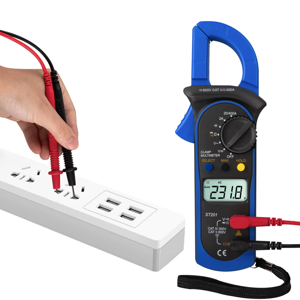 

ST201 Digital Clamp Multimeter Resistance Ohm Tester DC Clamp Ammeter Testers Voltmeter without (Red)