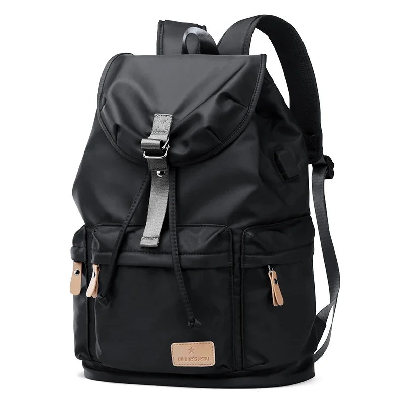 Модные мужские рюкзаки, нейлоновая водонепроницаемая сумка с зарядкой через USB, повседневная дорожная корейская стильная Mochila для путешествий, винтажная школьная сумка