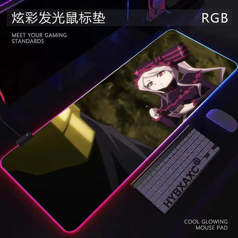

HD RGB LED HD Shalltear Bloodfallen Mouse Pad Professional Gaming Mouse Pad Waterproof Non-Skid Keyboard Mat Big Size Desk Pad