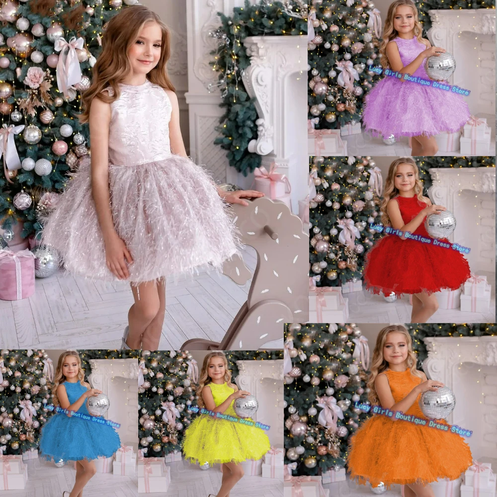 

Lovely Pink Delicate Princess Flower Girl Dress Wedding Dresses Party Ball First Communion Gowns Kids Birthday Customised Gown