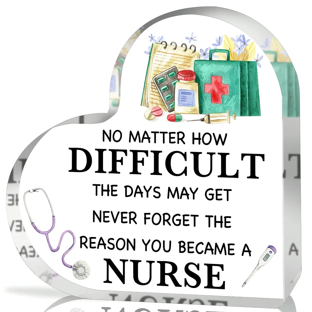 1pc Acrylic Nurse Appreciation Plaque | Transparent Tabletop Decor For ER Or Home Desk | Graduation Or Nurses Week Gift For Wome