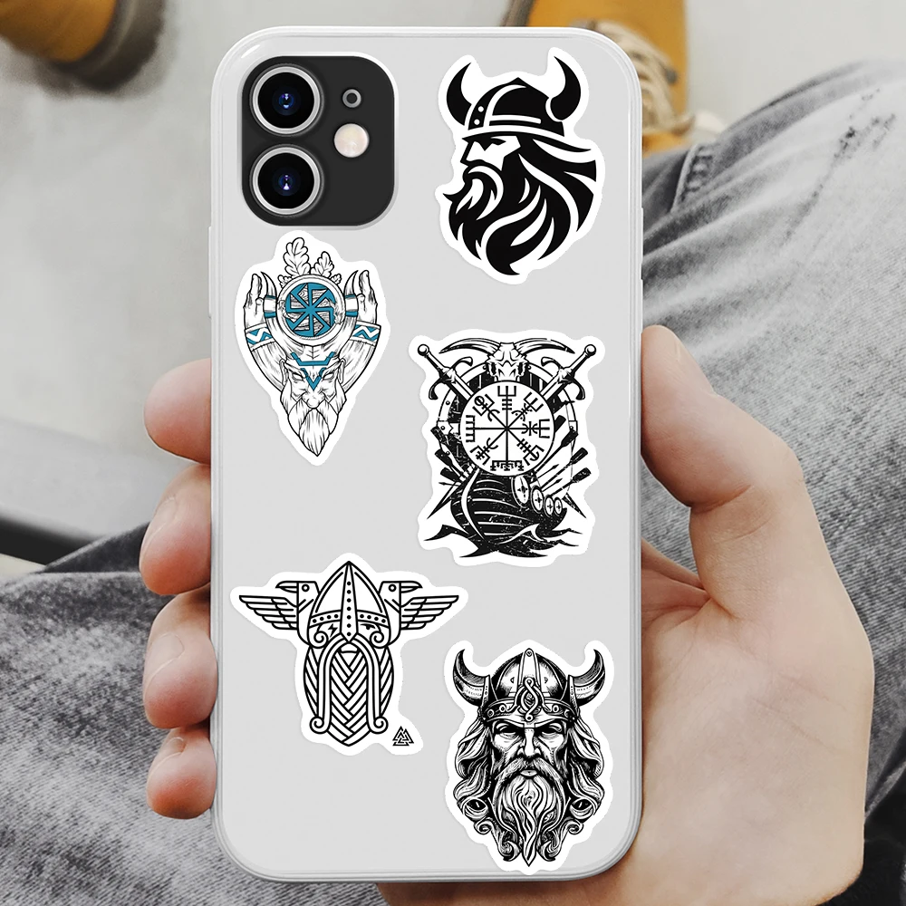 Norse Viking Warrior Stickers Art Tattoo Aesthetic Gift Decal for Laptop Phone Scrapbook Luggage Decorative Graffiti Waterproof