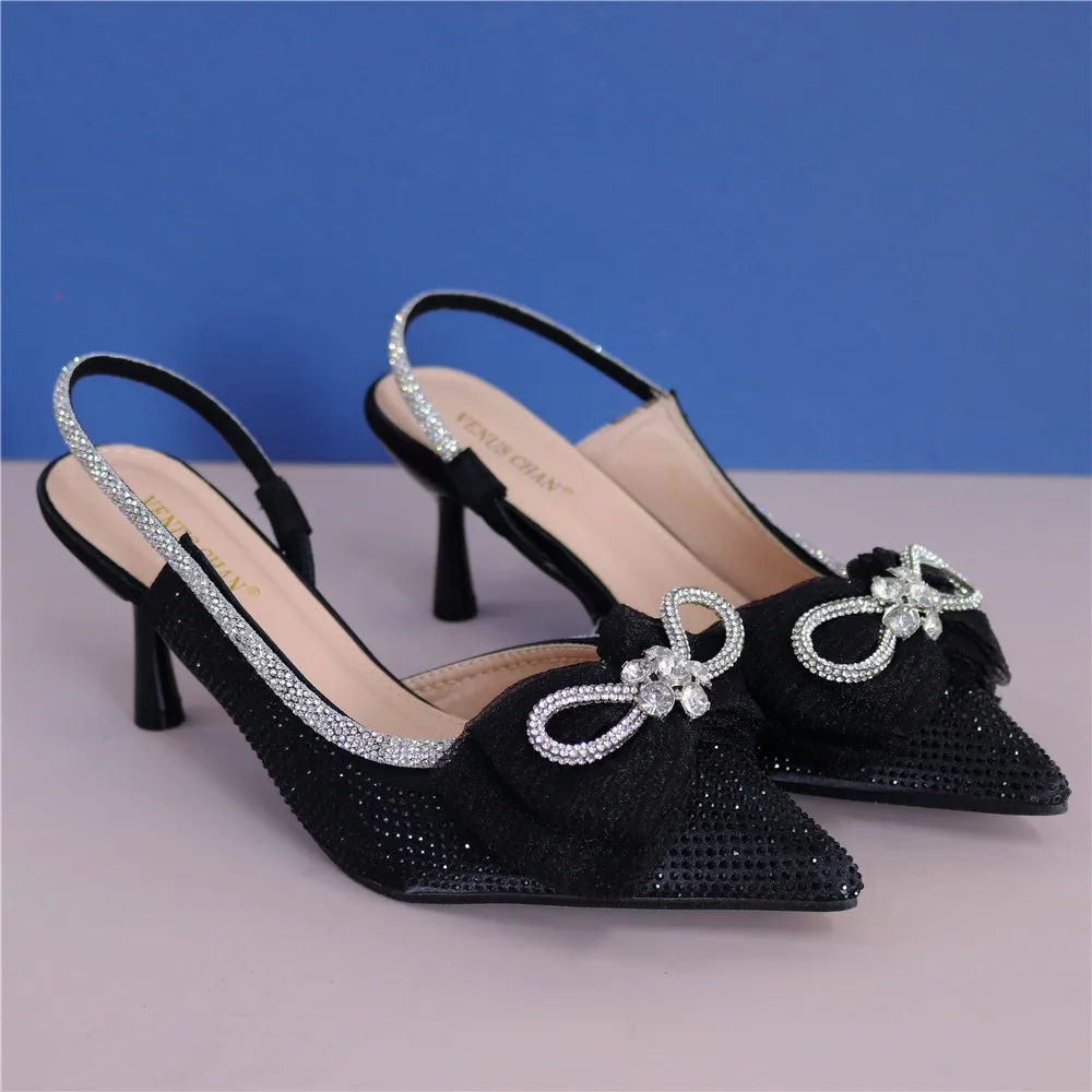 

Spot Goods Luxury Shoe Women Designers Nigerian Party Pumps Wedding med Heels Plus Size Ladies Sandals with Heels Slip on Shoes