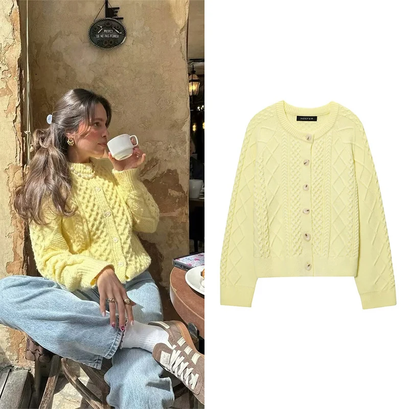 

Women's Sweaters 2025 Lazy Twist Knitted Soft Glutinous Top Women's Fall/Winter Casual Sweaters