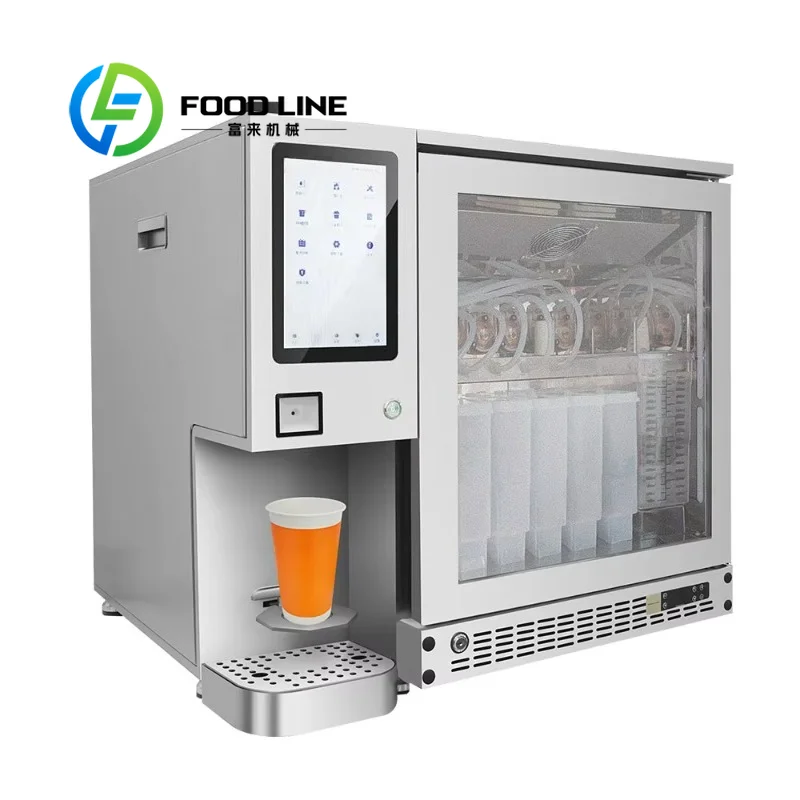 Vertical Smart Bubble Tea Machine Automatic Pearl Cooking Tea Brewing Milk Frothing Equipment For Home Café CE Certified