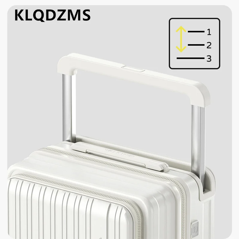 KLQDZMS USB شحن حقيبة 20 بوصة الجبهة افتتاح الكمبيوتر المحمول الصعود حالة متعددة الوظائف 24 "26" المرأة حقيبة تروللي بعجلات الأمتعة