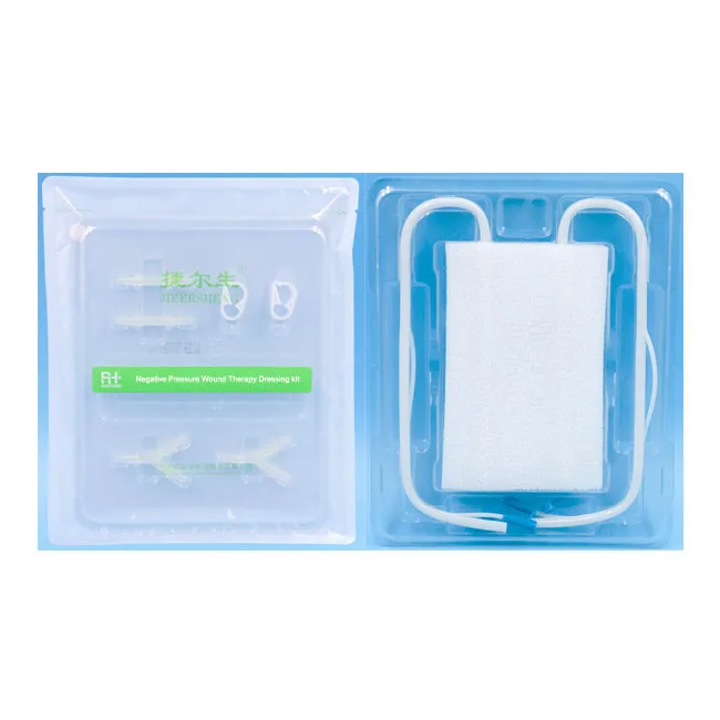 Rainhome Medical dressing NPWT dressing kit 15x10x1cm including white wet PVA foam with tube adhesive film I/Y connector clip