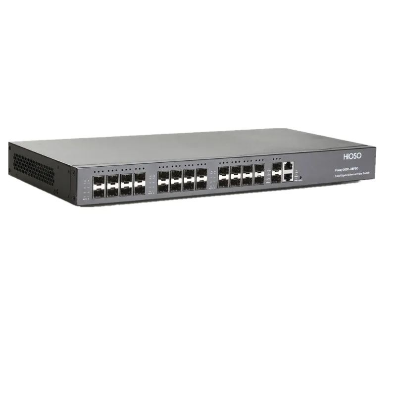 Fiber Optic Equipment 24 Port Gigabit Fiber Switch WEB Managed