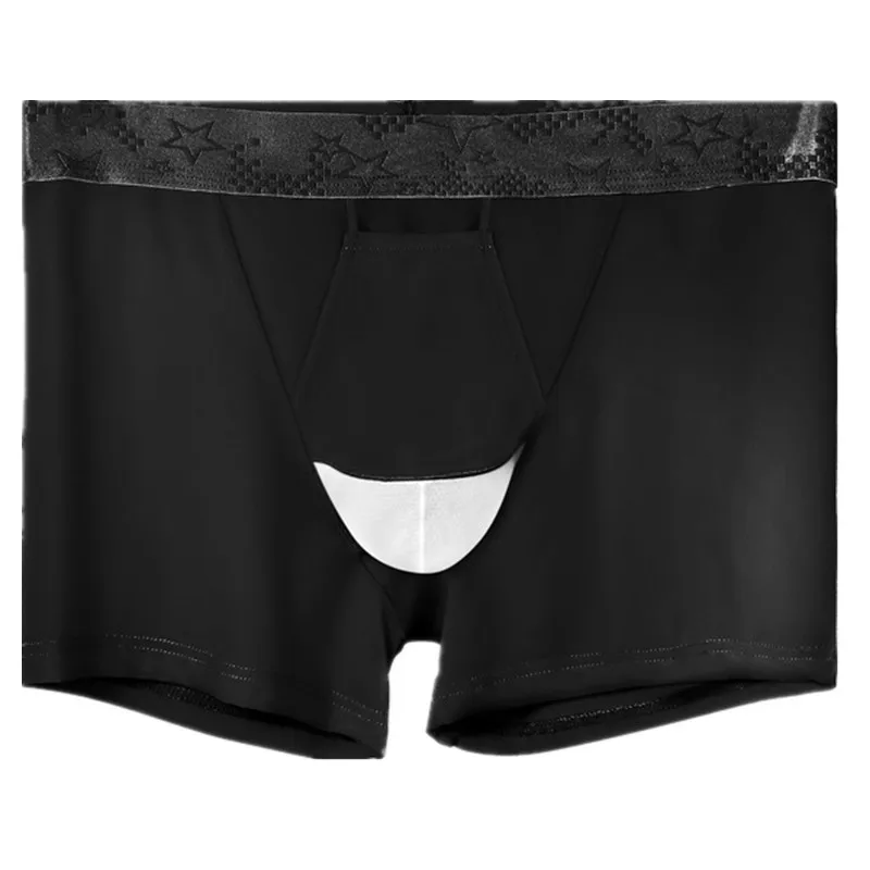 Celana Dalam Pria Celana Pendek Boxer Celana Dalam Sutra Es Tipis Homme Pakaian Dalam Kantong Pemisah Peluru Sejuk Pria Cueca Calzoncillo