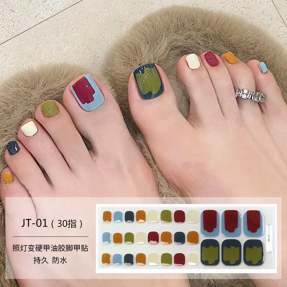 

20Tips винно-красный полувыдержанный гель-наклейка для ногтей, УФ-лампа, необходимое полное покрытие, гель-лак для ногтей, обертывания, маникюр, пресс на ногти, наклейка UV