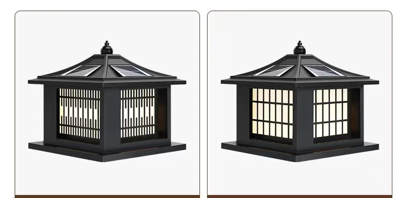 Lumind Solar Tuin Stigma Lamp Buitenmuur Lamp Villa Landelijke Deur Buiten Waterdicht Vier Kleuren Dimmen Pilaar Lamp