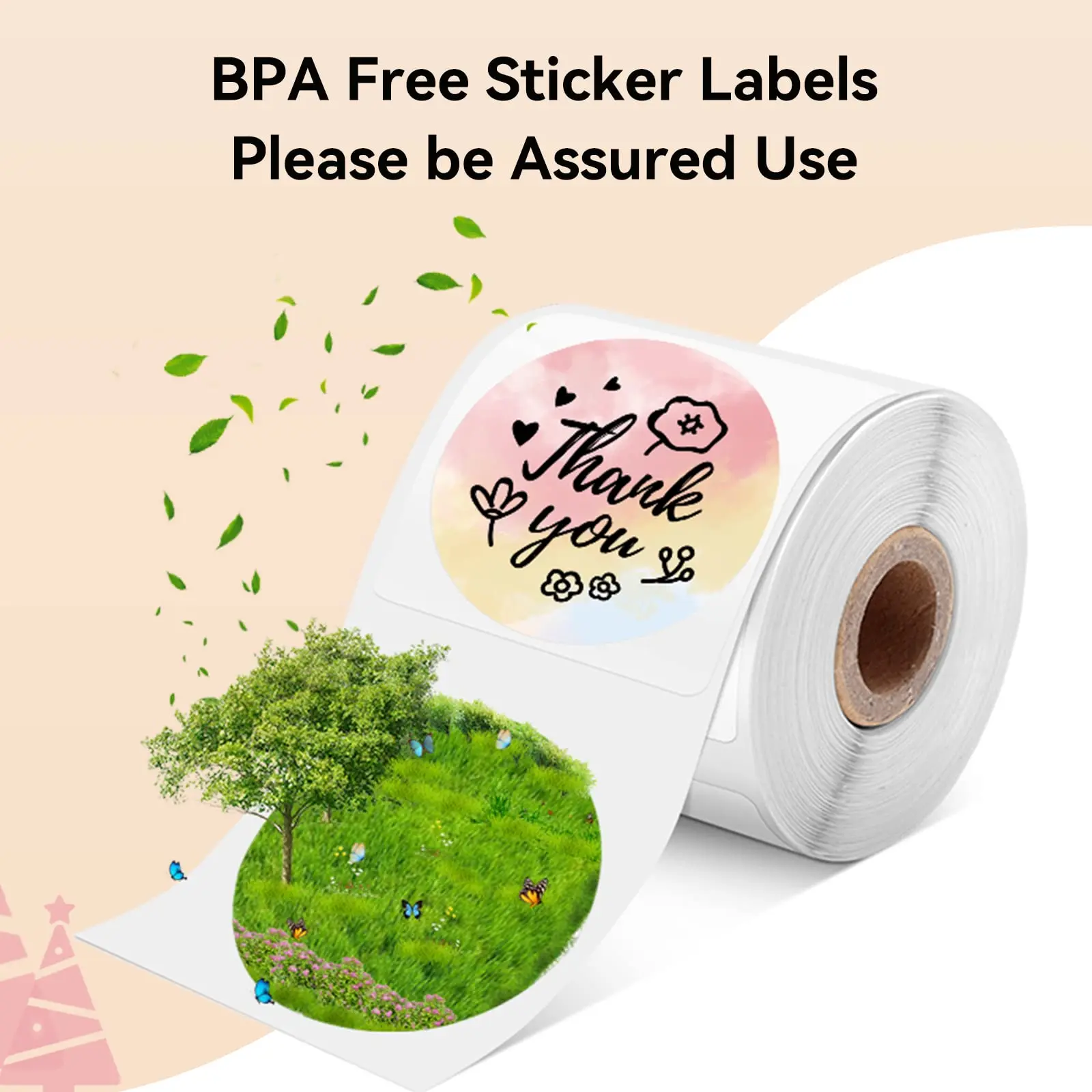 Circle Labels 2"/3" Thermal Round Gradient Color Label for DIY Logo Design Small Business Compatible Most Shipping Label Printer
