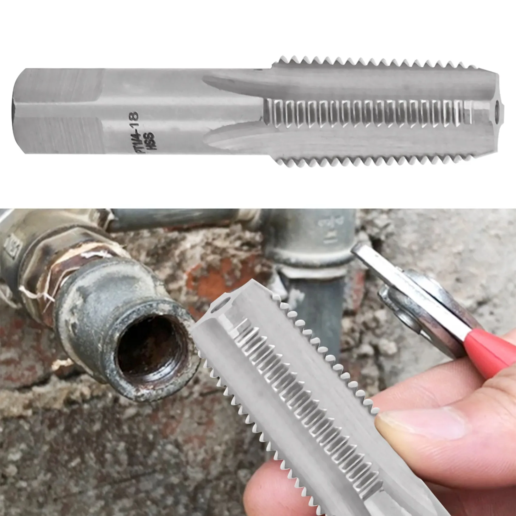 JUF-1Pc 1/4 Inch - 18 Npt High Speed Steel Taper Pipe Tap Metal Screw Thread Cutting Tool Threading Hand