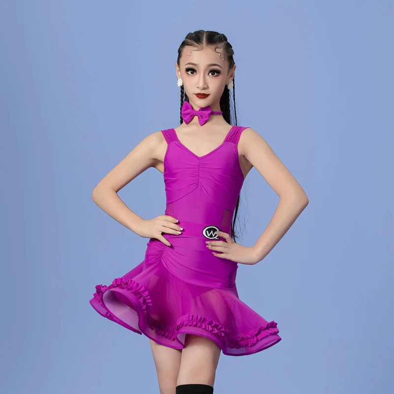 

New Children'S Ballroom Dance Professional Dresses Kids Latin Dance Competition Costume Girls Stage Dancing Suits SL12009