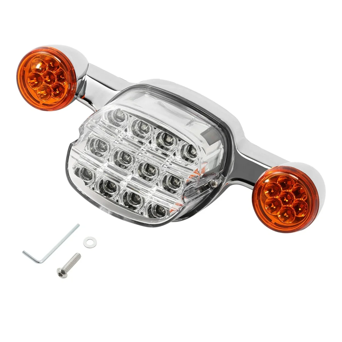 دراجة نارية ل Low Rider FXLR 2018-2020 مصباح ليد خلفي الفرامل بدوره مصباح إشارة S 2020-2025 فضي #5