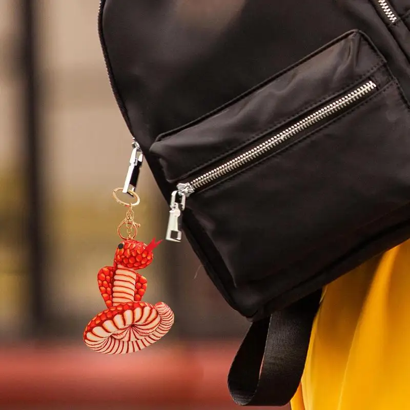 Snake Bag Charm Toy Snake Pendant Small Snake Animals Keychain Pendant Soft Plushie Animal Pendant For Backpack