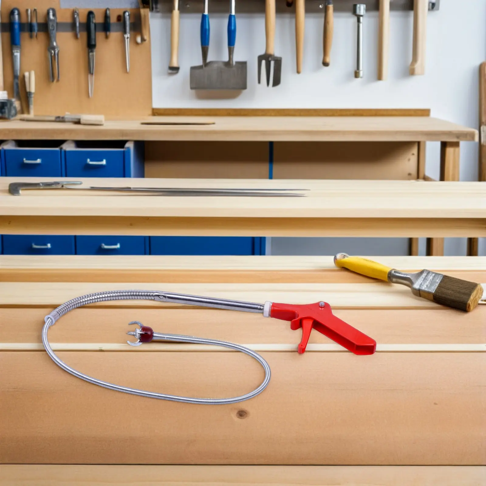 

51 Inch Toilet Snake Clog Remover for Household Drain Cleaning Dredging Sewer Pipes Efficient Multi Tooth Hook Retrieving