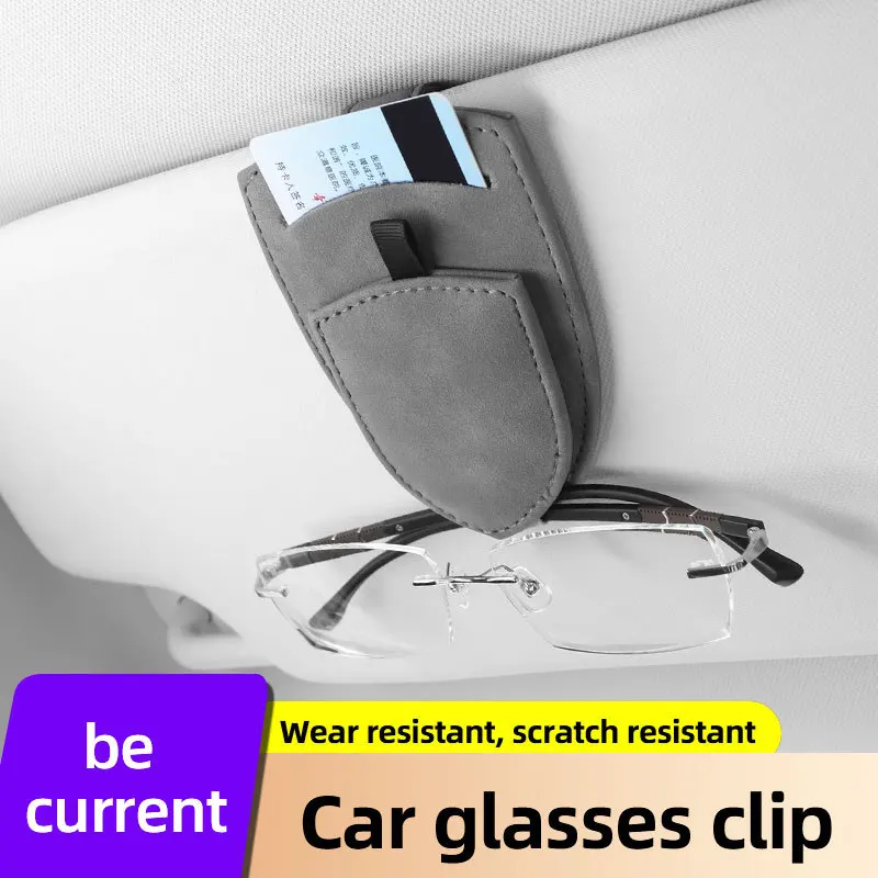 Sunglasses Clip For Car Visor Sunglasses Visor Clips Fashion Magnetic Car Visor Clip Leather Auto Sunglasses Holder Ticket Card