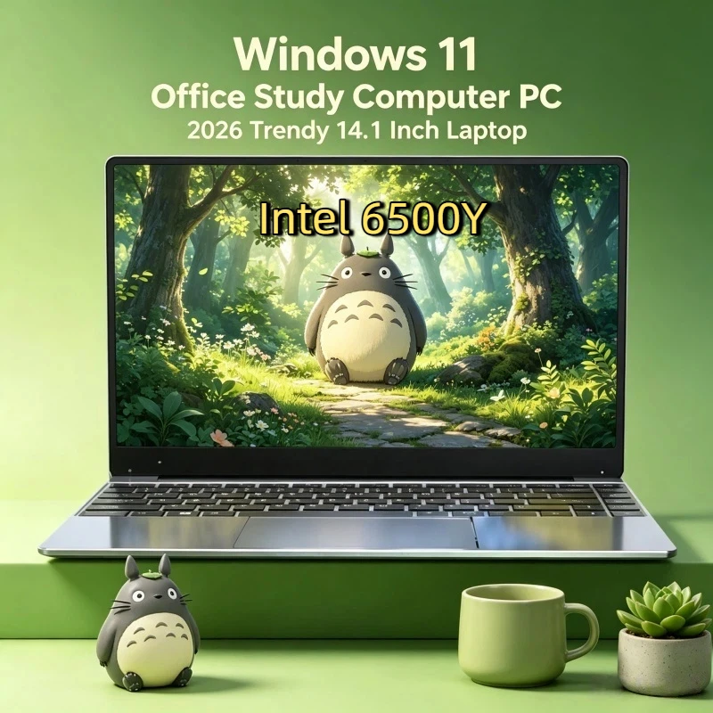 

Tidy Lightweight 14.1" Laptop Intel 6500Y 120Hz Ultra-clear FHD IPS Display 5000mAh 32GB/2TB SSD Backlit Keyboard