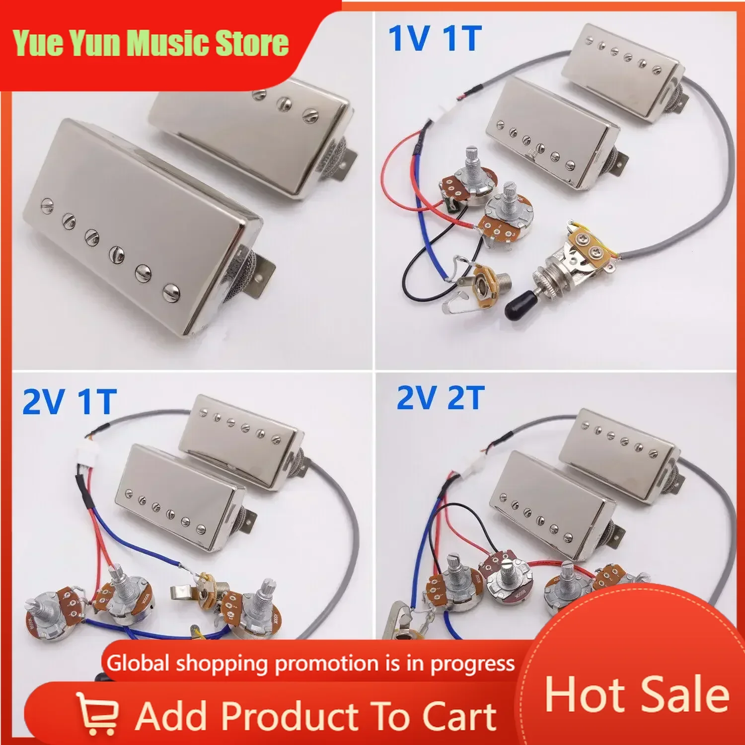 

Alnico V Guitar Humbucker Pickups Chrome BB1&BB2 Series PAF N/B with 2C Wiring Harness for LP Electric Guitar Replacement Parts