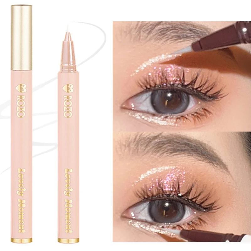 Diamonds Shimmer Waterproof Glitter Matte White Liquid Eyeliner Shiny Eyeliner Lying Silkworm Pen Eye Beauty Party Makeup Tools