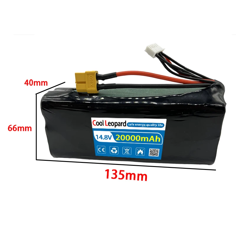 XH2.54-5P XT60 UAV Battery 18650 Lithium Battery 4S3P 14.8V 20Ah Large Capacity Is Suitable For Remote-Controlled Aircraft, UAV