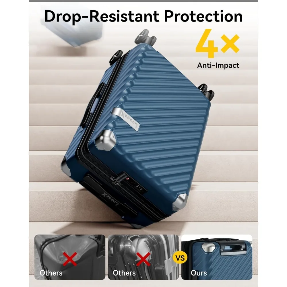 Expandable Hard Shell Spinner Luggage, 28 Inch Polycarbonate Suitcase for Checked Large Travel, Cherry Color Long-Lasting Durabl