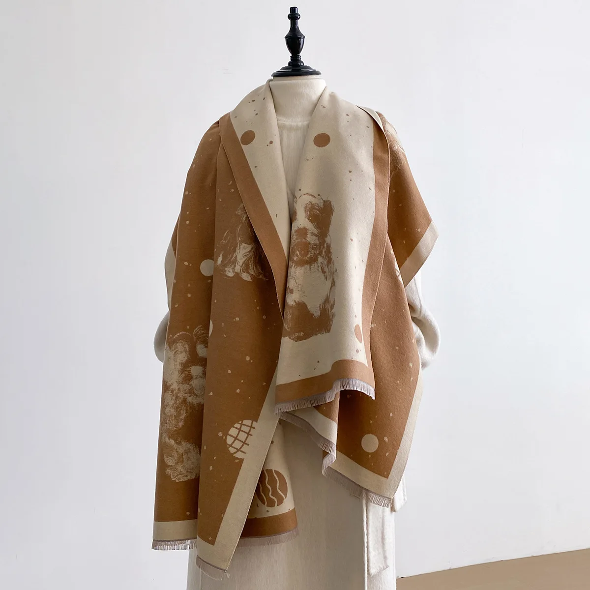 

Animal Design Winter Dog Print Imitation Cashmere Jacquard Scarves High Quality Women Thicken Wrap Shawl Ladies Pashmina Scarf